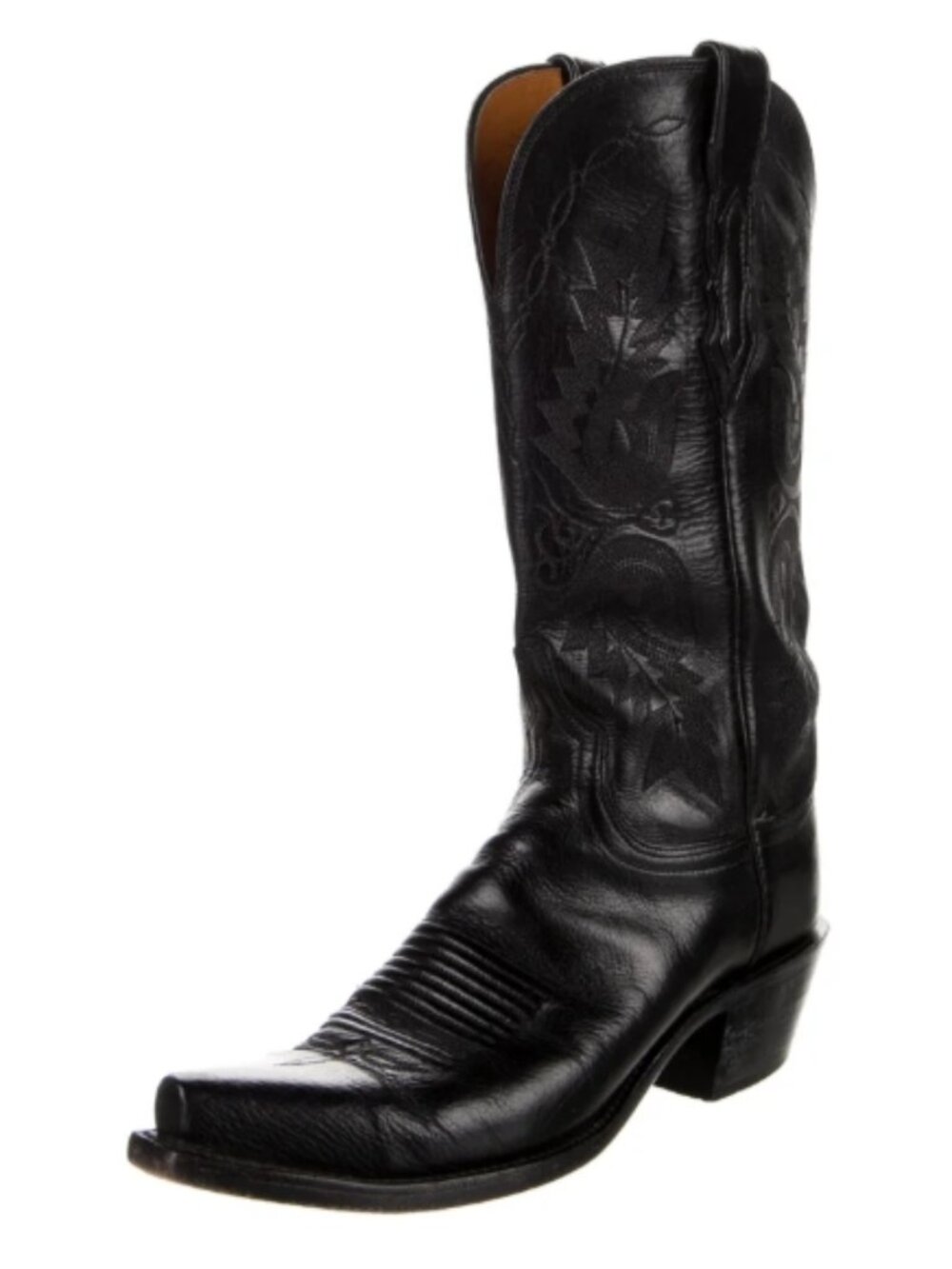 1883 by LUCCHESE | N4501 Black Embossed Leather Western Boots 6.5B Snip Toe
